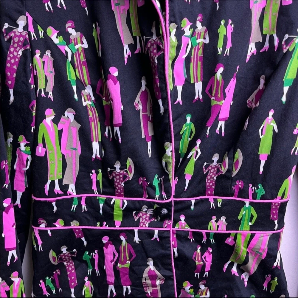 RUSSELL KEMP Fashion Plates Novelty Print Blazer